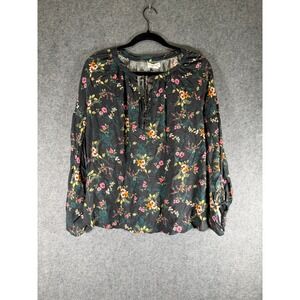 Velvet‎ Graham & Spencer Women's Large Floral Print Long Sleeve Blouse Top
